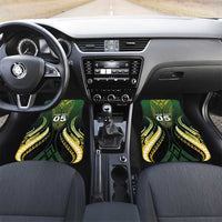 Custom Cook Islands Rugby Car Mats Unique Style Black Version - Polynesian Pride