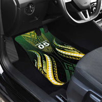 Custom Cook Islands Rugby Car Mats Unique Style Black Version - Polynesian Pride