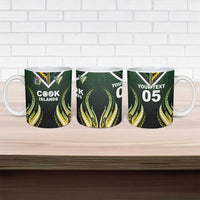 Custom Cook Islands Rugby Ceramic Mug Unique Style Black Version - Polynesian Pride