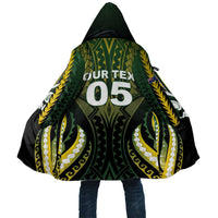 Custom Cook Islands Rugby Cloak Unique Style Black Version - Polynesian Pride