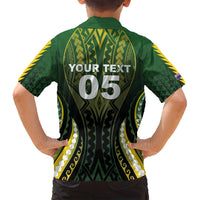 Custom Cook Islands Rugby Family Matching Long Sleeve Bodycon Dress and Hawaiian Shirt Unique Style Black Version LT05 - Polynesian Pride