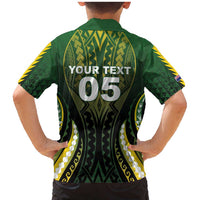 Custom Cook Islands Rugby Family Matching Mermaid Dress and Hawaiian Shirt Unique Style Black Version - Polynesian Pride