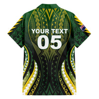 Custom Cook Islands Rugby Family Matching Off The Shoulder Long Sleeve Dress and Hawaiian Shirt Unique Style Black Version LT05 - Polynesian Pride