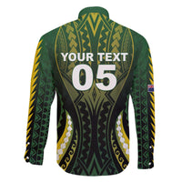 Custom Cook Islands Rugby Family Matching Off The Shoulder Long Sleeve Dress and Hawaiian Shirt Unique Style Black Version - Polynesian Pride