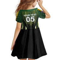Custom Cook Islands Rugby Family Matching Off Shoulder Short Dress and Hawaiian Shirt Unique Style Black Version LT05 - Polynesian Pride