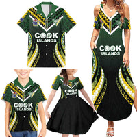 Custom Cook Islands Rugby Family Matching Summer Maxi Dress and Hawaiian Shirt Unique Style Black Version LT05 - Polynesian Pride