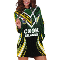 Custom Cook Islands Rugby Hoodie Dress Unique Style Black Version - Polynesian Pride