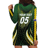 Custom Cook Islands Rugby Hoodie Dress Unique Style Black Version - Polynesian Pride