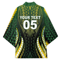 Custom Cook Islands Rugby Kimono Unique Style Black Version - Polynesian Pride