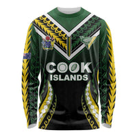 Custom Cook Islands Rugby Long Sleeve Shirt Unique Style Black Version - Polynesian Pride