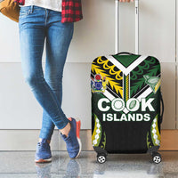 Cook Islands Rugby Luggage Cover Unique Style Black Version - Polynesian Pride