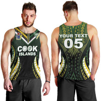 Custom Cook Islands Rugby Men Tank Top Unique Style Black Version - Polynesian Pride