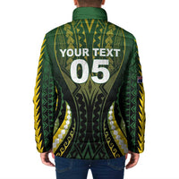 Custom Cook Islands Rugby Padded Jacket Unique Style Black Version - Polynesian Pride