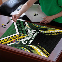 Cook Islands Rugby Puzzle Unique Style Black Version - Polynesian Pride