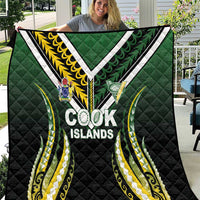 Cook Islands Rugby Quilt Unique Style Black Version - Polynesian Pride