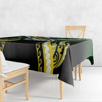 Cook Islands Rugby Tablecloth Unique Style Black Version - Polynesian Pride