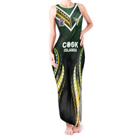 Custom Cook Islands Rugby Tank Maxi Dress Unique Style Black Version - Polynesian Pride