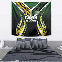 Cook Islands Rugby Tapestry Unique Style Black Version - Polynesian Pride