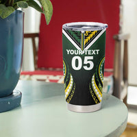 Custom Cook Islands Rugby Tumbler Cup Unique Style Black Version - Polynesian Pride