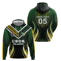 Custom Cook Islands Rugby Zip Hoodie Unique Style Black Version - Polynesian Pride