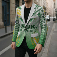 Custom Cook Islands Rugby Blazer Unique Style White Version - Polynesian Pride