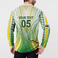 Custom Cook Islands Rugby Button Sweatshirt Unique Style White Version - Polynesian Pride