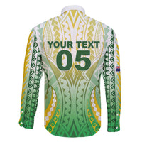 Custom Cook Islands Rugby Family Matching Long Sleeve Bodycon Dress and Hawaiian Shirt Unique Style White Version LT05 - Polynesian Pride