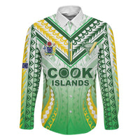 Custom Cook Islands Rugby Family Matching Off The Shoulder Long Sleeve Dress and Hawaiian Shirt Unique Style White Version LT05 Dad's Shirt - Long Sleeve White - Polynesian Pride