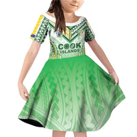 Custom Cook Islands Rugby Family Matching Off Shoulder Short Dress and Hawaiian Shirt Unique Style White Version - Polynesian Pride