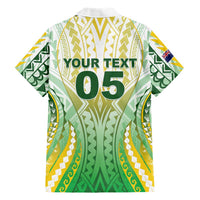 Custom Cook Islands Rugby Family Matching Short Sleeve Bodycon Dress and Hawaiian Shirt Unique Style White Version LT05 - Polynesian Pride