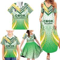 Custom Cook Islands Rugby Family Matching Summer Maxi Dress and Hawaiian Shirt Unique Style White Version - Polynesian Pride