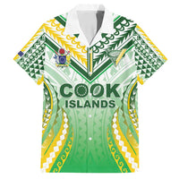 Custom Cook Islands Rugby Family Matching Summer Maxi Dress and Hawaiian Shirt Unique Style White Version - Polynesian Pride
