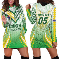 Custom Cook Islands Rugby Hoodie Dress Unique Style White Version - Polynesian Pride