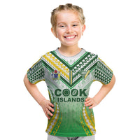 Custom Cook Islands Rugby Kid T Shirt Unique Style White Version LT05 White - Polynesian Pride
