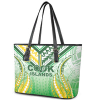 Cook Islands Rugby Leather Tote Bag Unique Style White Version - Polynesian Pride