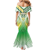 Custom Cook Islands Rugby Mermaid Dress Unique Style White Version LT05 - Polynesian Pride
