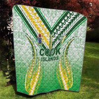 Cook Islands Rugby Quilt Unique Style White Version - Polynesian Pride