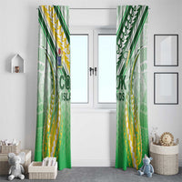 Cook Islands Rugby Window Curtain Unique Style White Version - Polynesian Pride