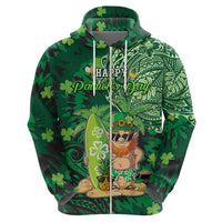 Personalised Hawaii St.Patrick Day Hoodie Surfing Leprechaun LT05 - Polynesian Pride
