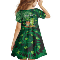 Personalised Hawaii St.Patrick Day Kid Short Sleeve Dress Surfing Leprechaun LT05 - Polynesian Pride
