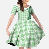 Green Hawaii Palaka Family Matching Puletasi and Hawaiian Shirt Hawaiian Honohono Lei LT05 Daughter's Dress Green - Polynesian Pride