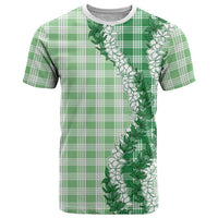 Green Hawaii Palaka T Shirt Hawaiian Honohono Lei