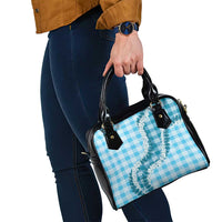 Blue Hawaii Palaka Shoulder Handbag Hawaiian Honohono Lei