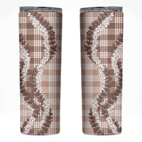 Beige Hawaii Palaka Skinny Tumbler Hawaiian Honohono Lei LT05 Beige - Polynesian Pride
