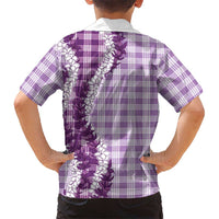 Violet Hawaii Palaka Family Matching Mermaid Dress and Hawaiian Shirt Hawaiian Honohono Lei LT05 - Polynesian Pride