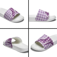 Violet Hawaii Palaka Slide Sandals Hawaiian Honohono Lei