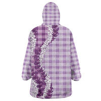 Violet Hawaii Palaka Wearable Blanket Hoodie Hawaiian Honohono Lei LT05 - Polynesian Pride