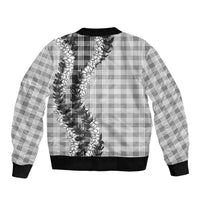 Gray Hawaii Palaka Bomber Jacket Hawaiian Honohono Lei LT05 - Polynesian Pride