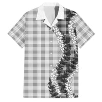 Gray Hawaii Palaka Family Matching Off Shoulder Maxi Dress and Hawaiian Shirt Hawaiian Honohono Lei LT05 Dad's Shirt - Short Sleeve Gray - Polynesian Pride