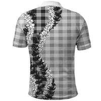 Gray Hawaii Palaka Polo Shirt Hawaiian Honohono Lei
